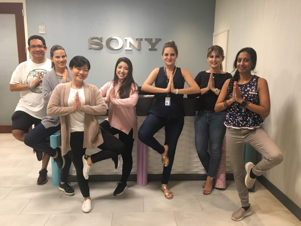 Corporate yoga sessions with Sony! 