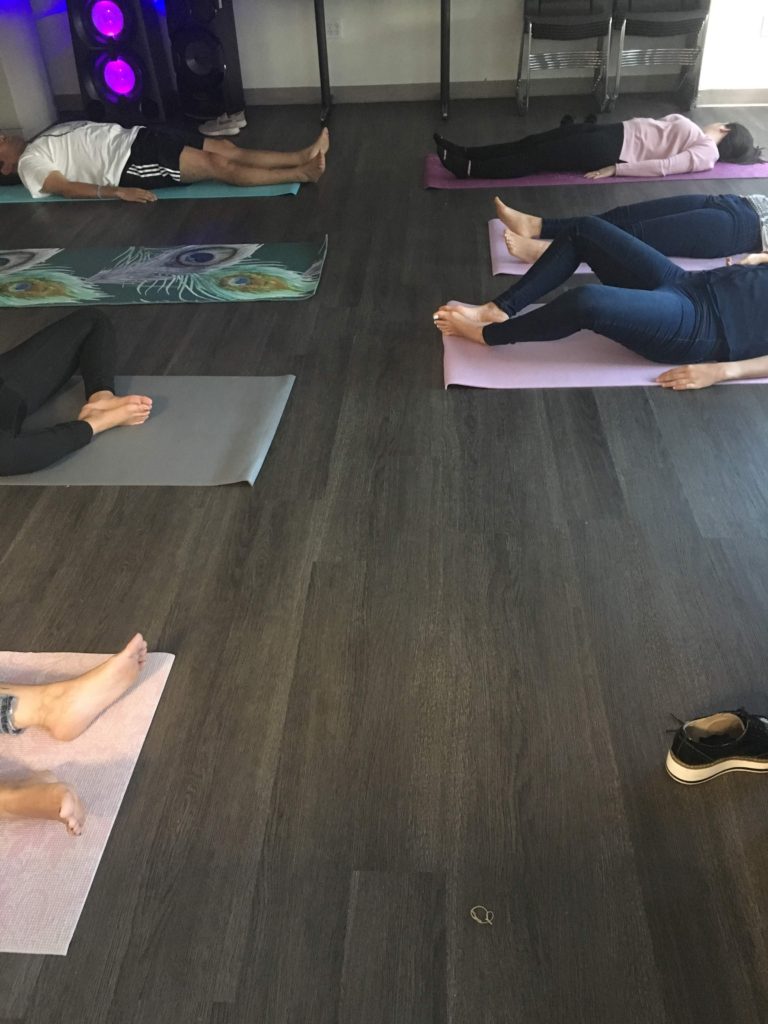 Corporate yoga at work!